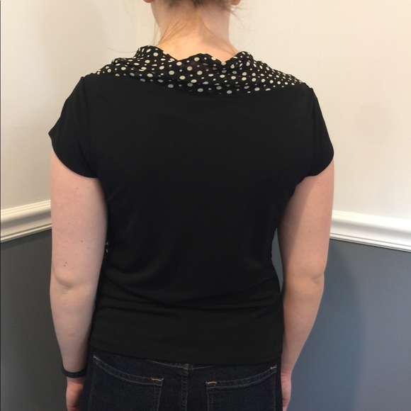 KATE HILL petite crop sleeve black shirt  size PM - Picture 4 of 4